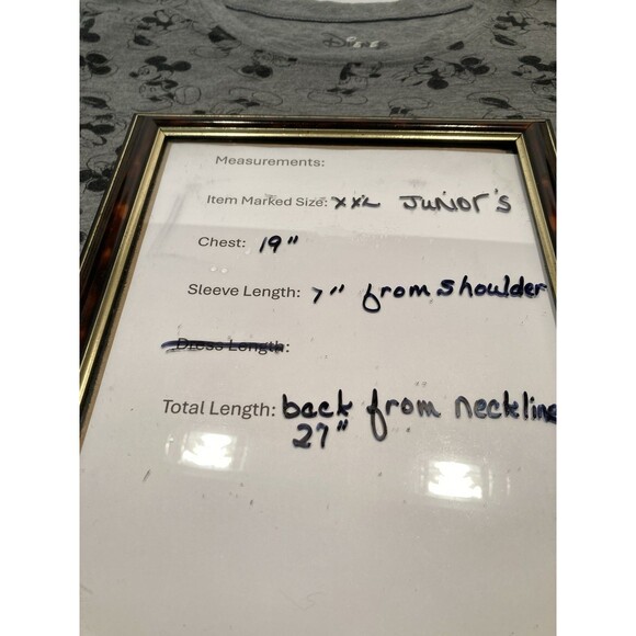 Disney mickey mouse T-shirt XL Gray All Over With Black Mickeys - Picture 6 of 6